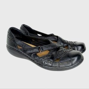 Clarks Bendables Ashland Black Leather Mary Janes Style 65064 Size 6.5M